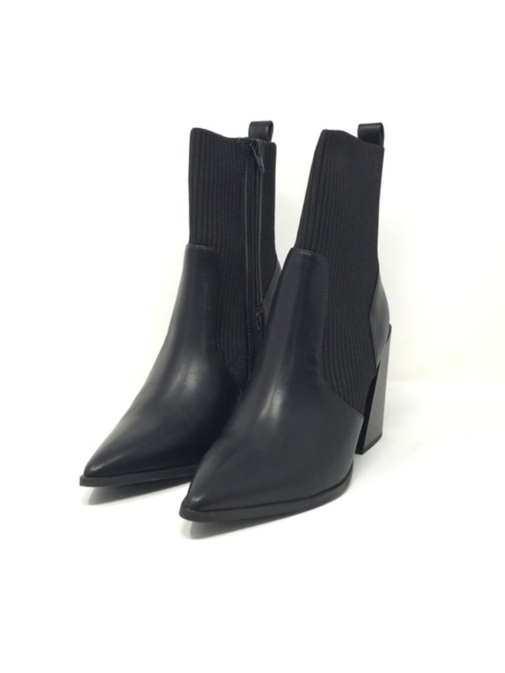 Wild Pair Trinityy Black Knit Pointed Toe Pull-On Booties 9.5M